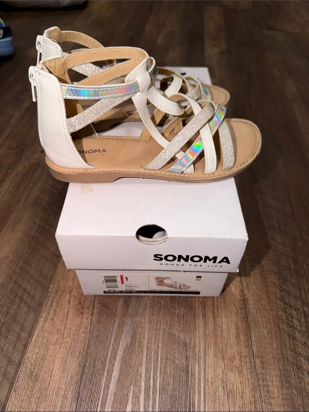 Girls Sonoma Fawnaa White Sandals size 1